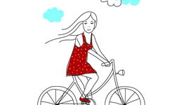 骑自行车漫画,穿梭都市的悠闲时光